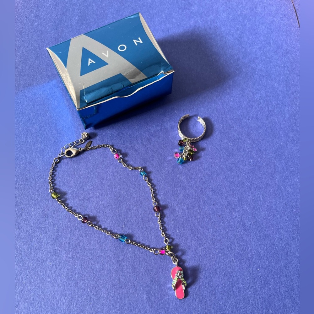 Avon Flip Flop Anklet and Toe Ring Gift Set